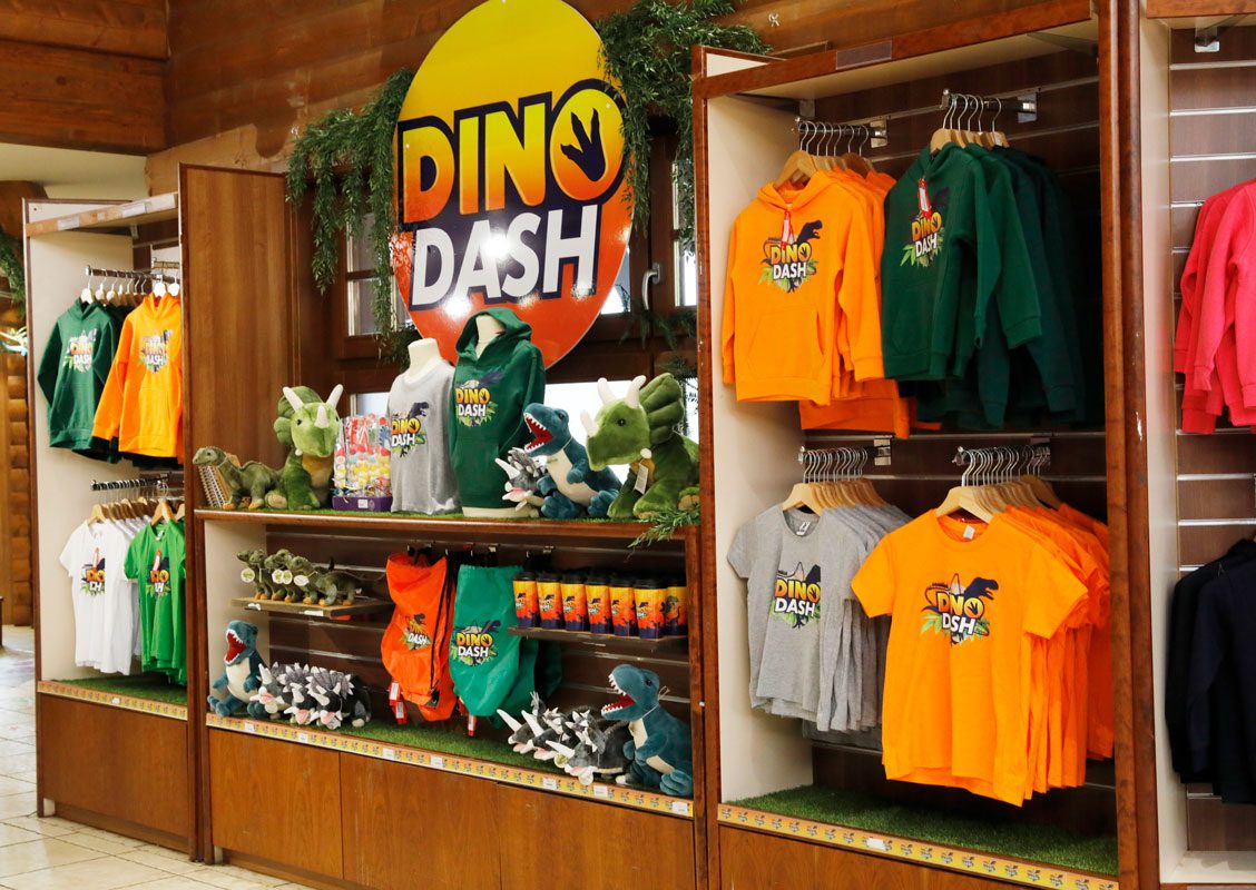 dino dash merchandise at emerald park gift shop