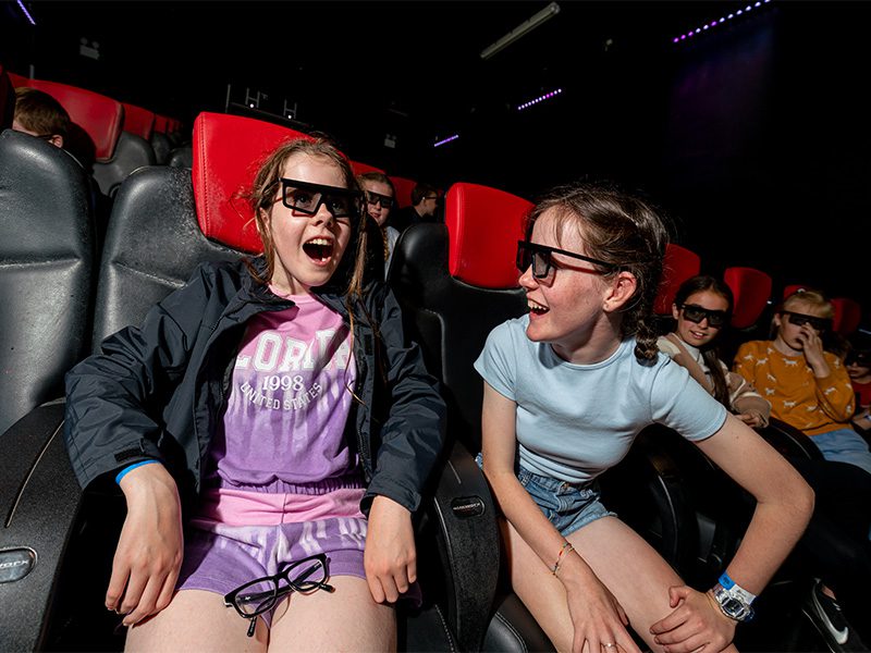 kids having a good time at Emerald Park's 5D cinema
