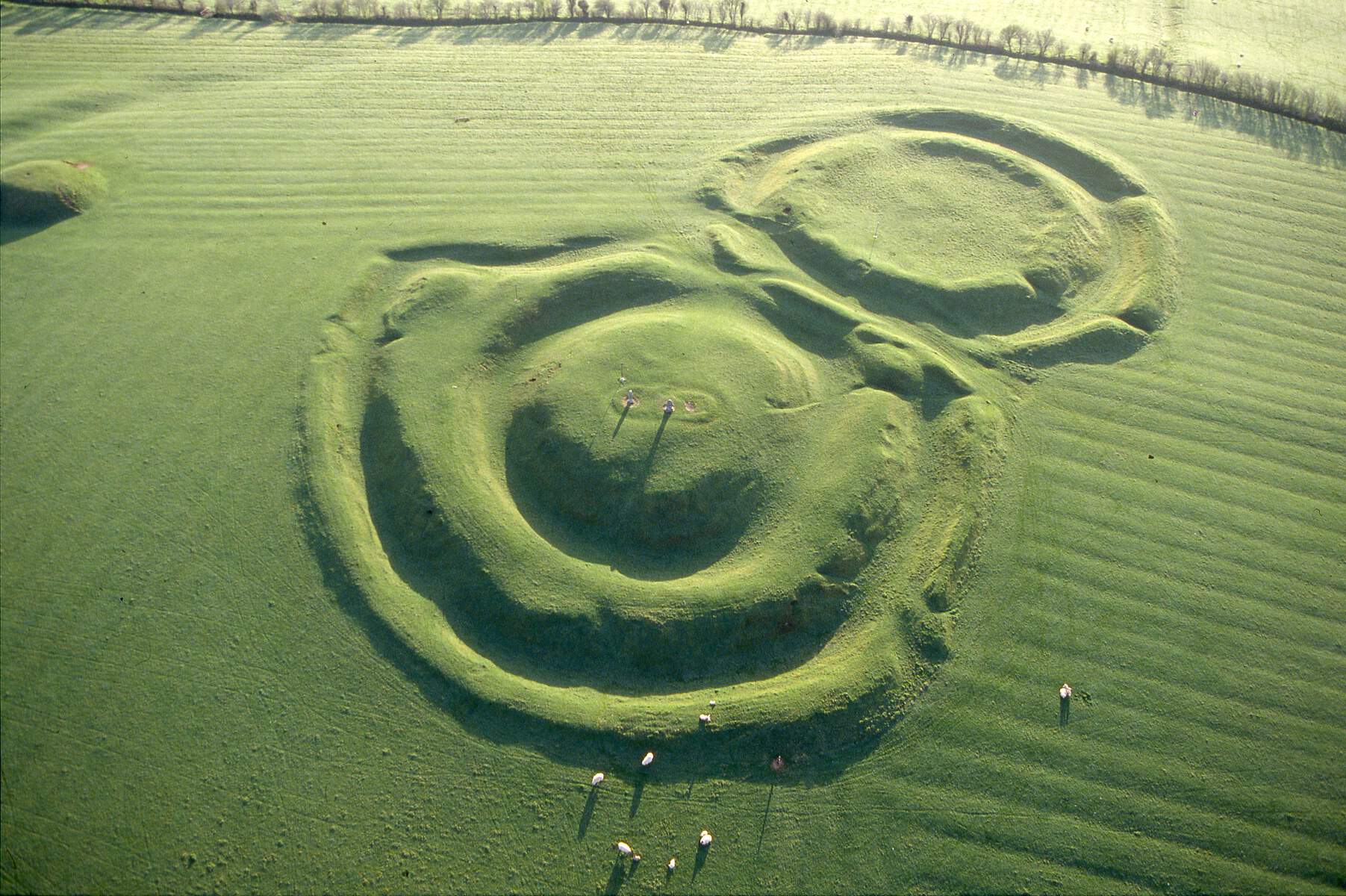 An aerial view of the Hill of Tara