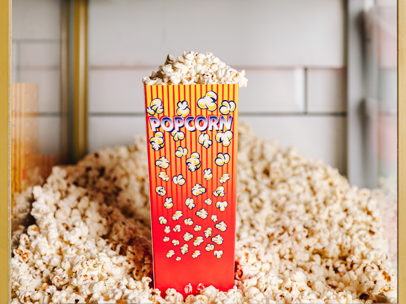 a box popcorn in a popcorn machine