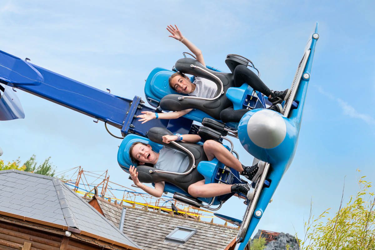 two children on a ride at emerald park