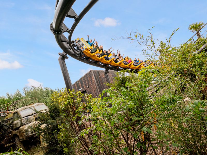 The dino dash ride in motion