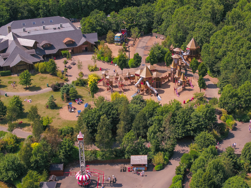 View of Emerald Park's playground from above