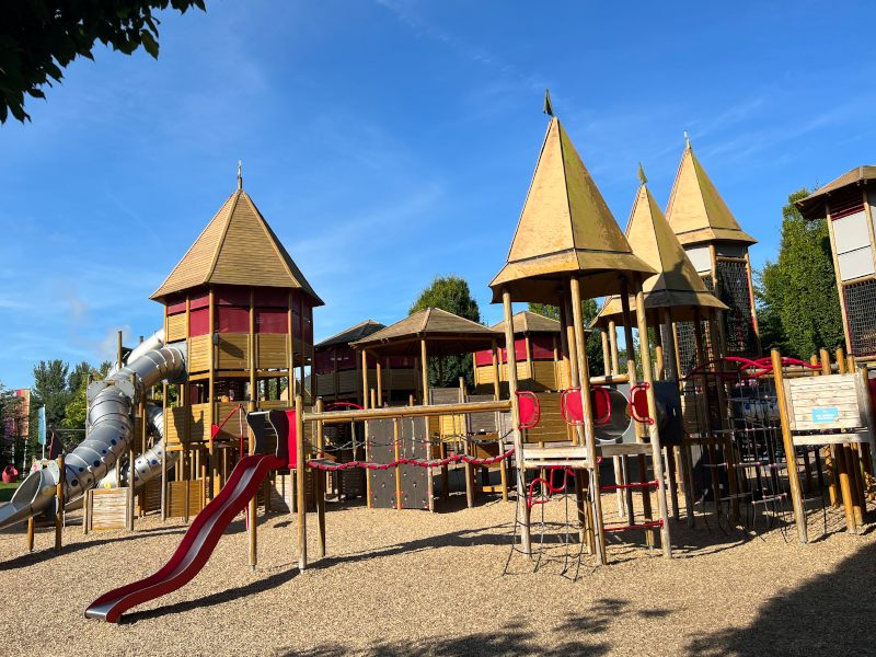A wide shot of the playground at emerald park