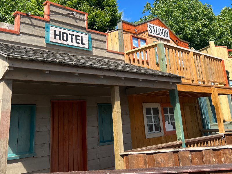 A hotel and Salon building in the Sherriff Shuffle area