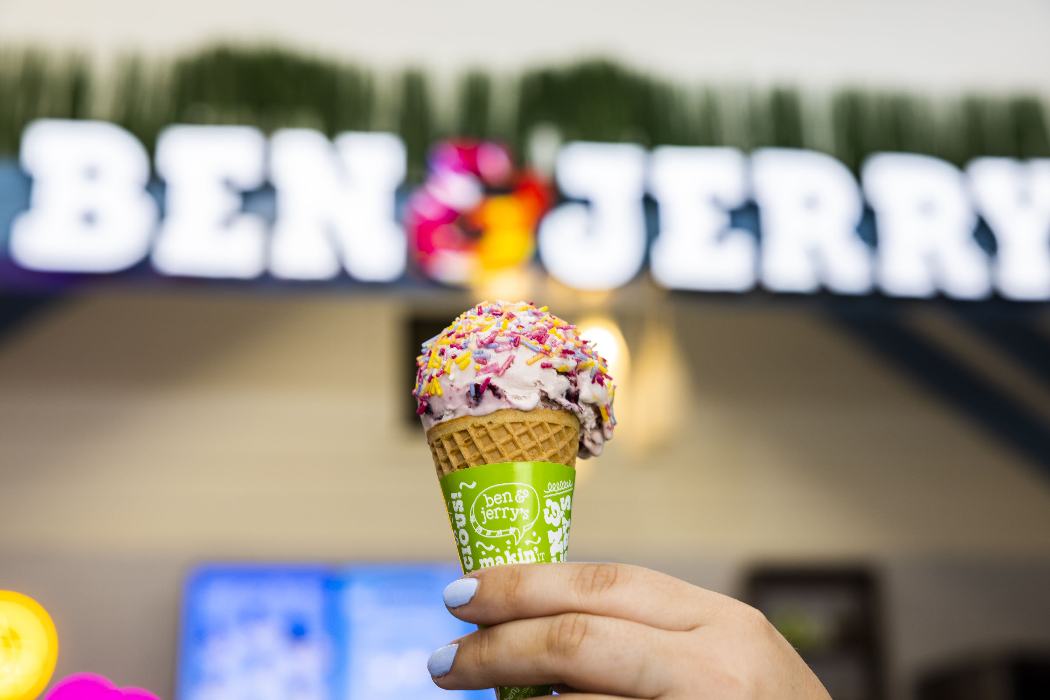 a Ben & Jerry's ice cream cone