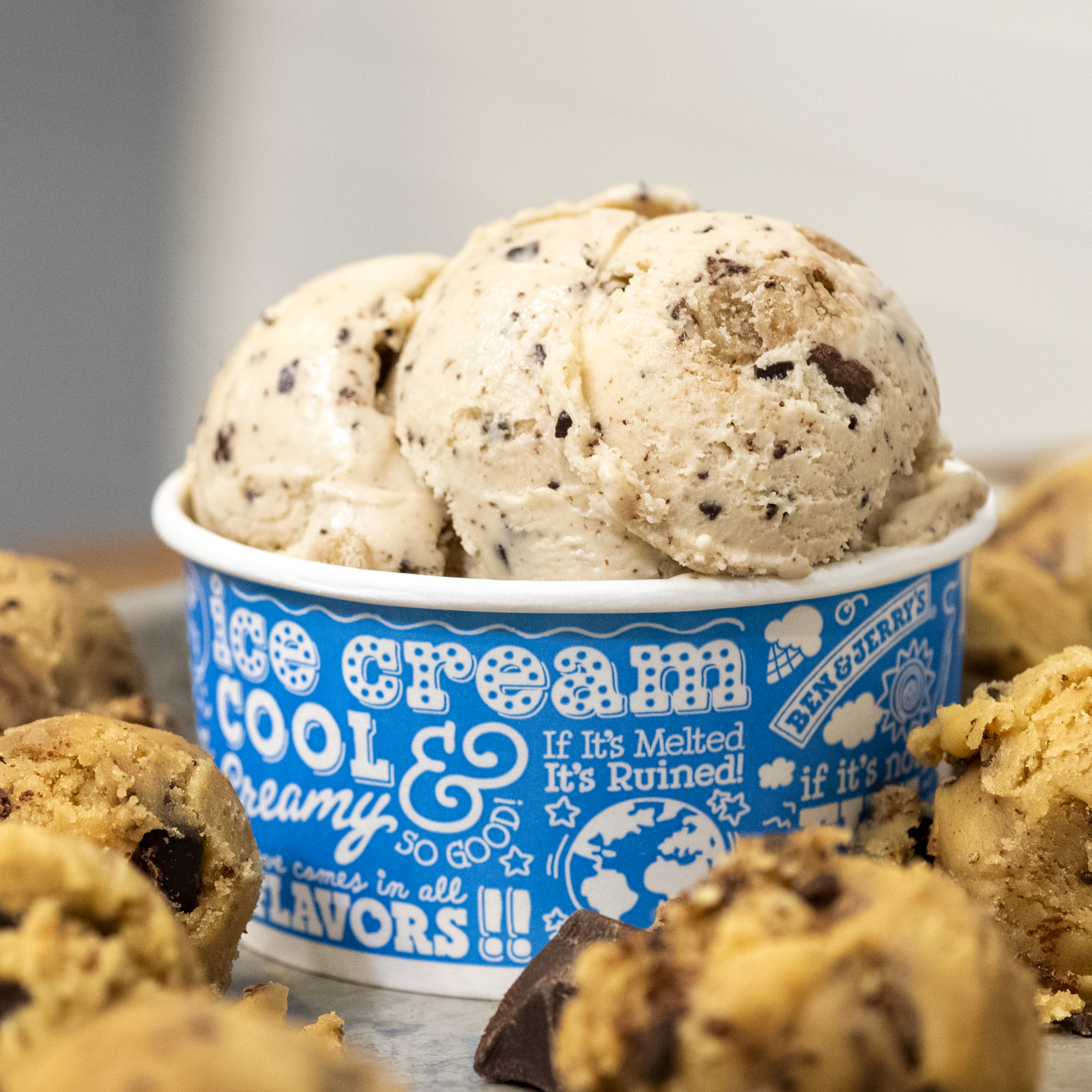 a cookie flavoured Ben & Jerry's ice cream in a tub