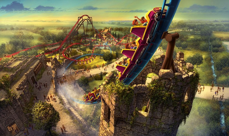 an artist impression of a theme park land