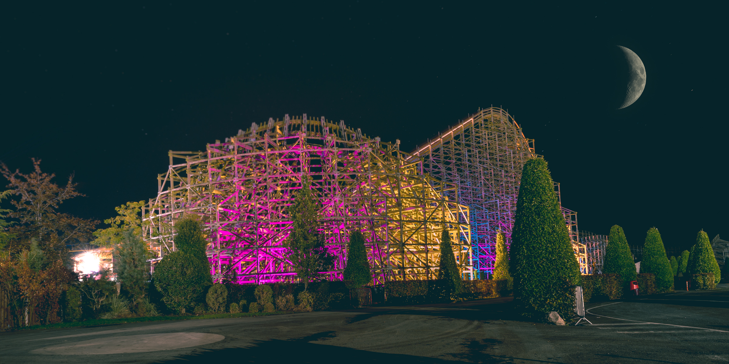 Drive in Movies at Emerald Park overlaying the Cú Chulainn coaster