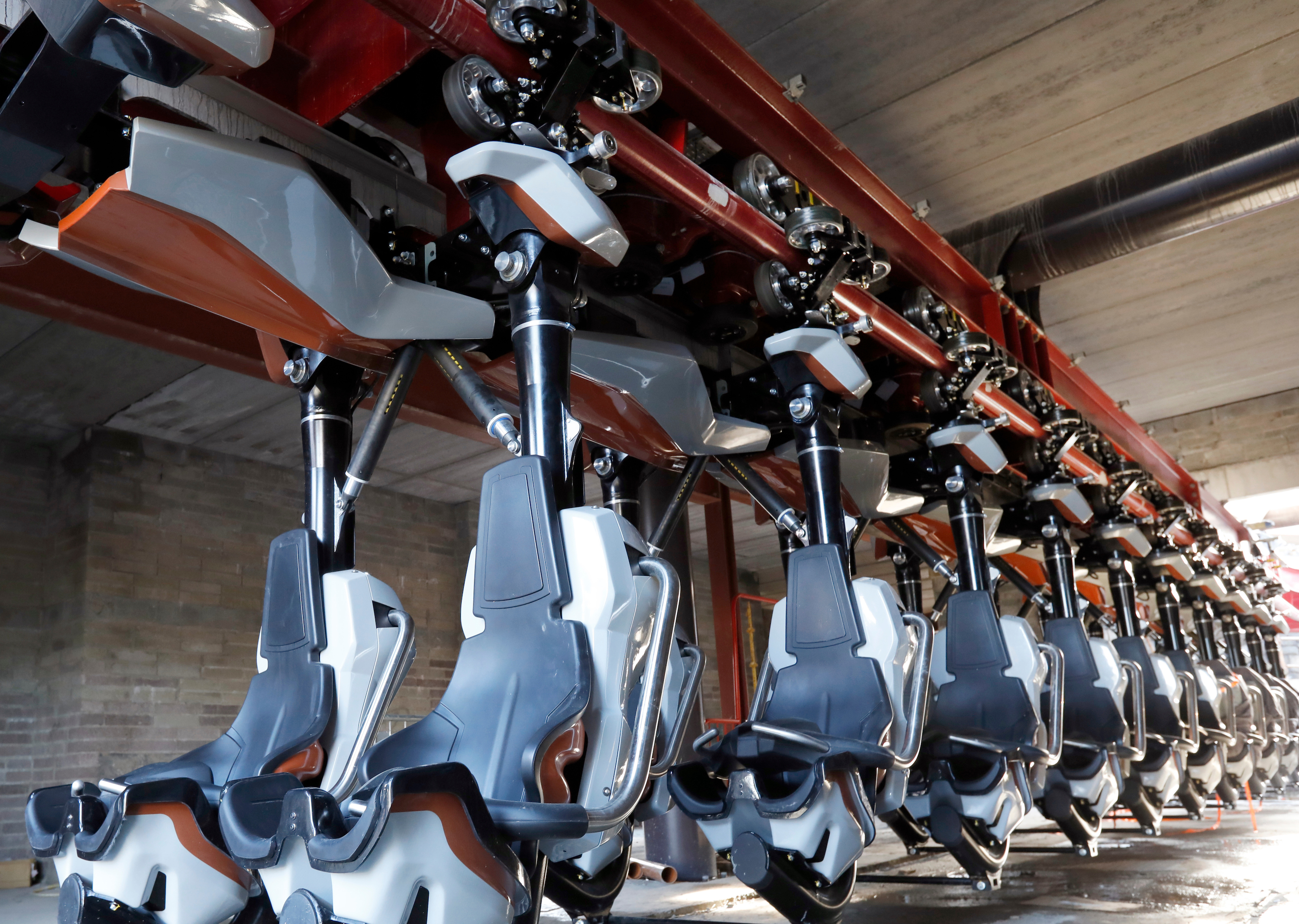 a rollercoaster carriage on a track